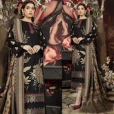 Dhanak-3PC Embroidered with Digital Printed Wool Shawl-3124